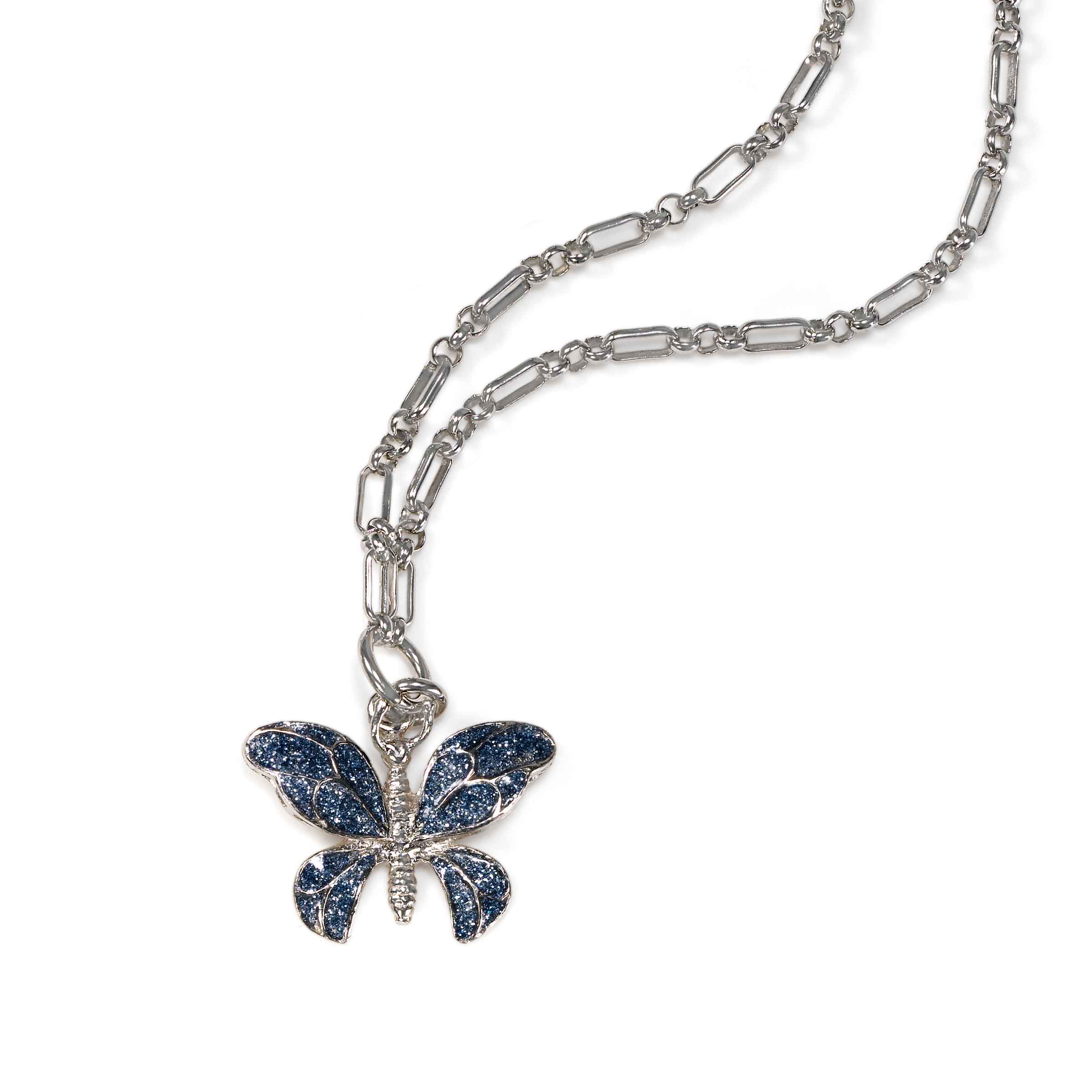 Fancy Silver Silver Butterfly Necklace 001-606-00255 | Brax Jewelers |  Newport Beach, CA